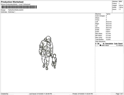 Father Son Walk Line art