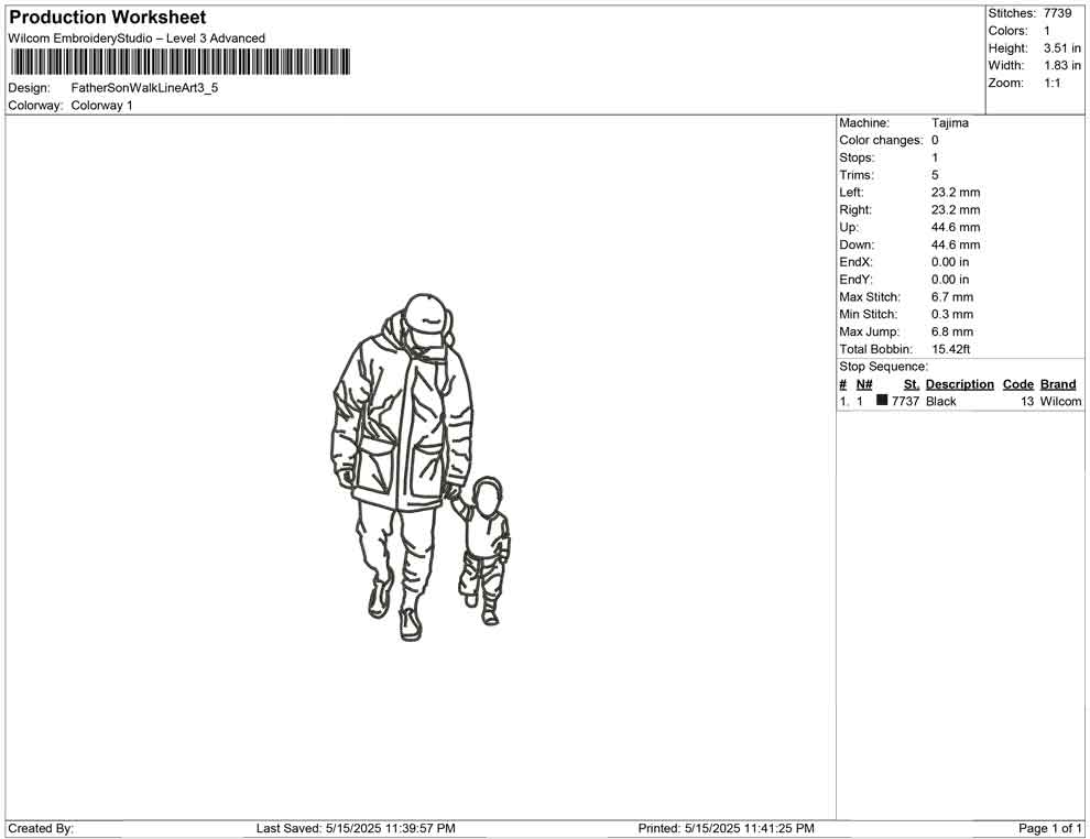 Father Son Walk Line art