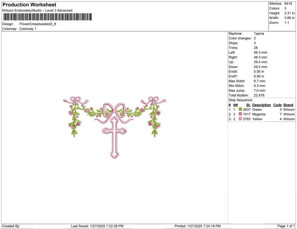 Flower Cross Isolated