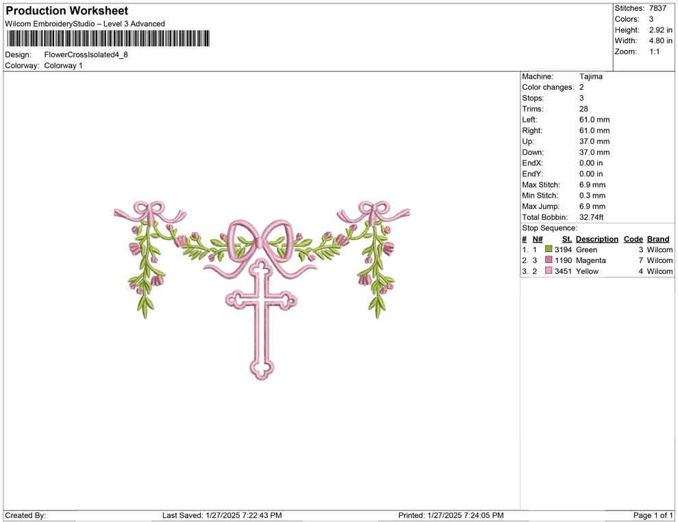 Flower Cross Isolated