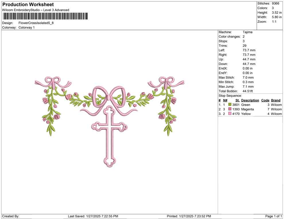 Flower Cross Isolated