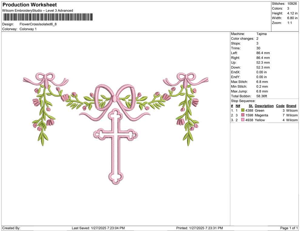 Flower Cross Isolated