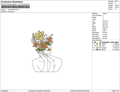 Flower Girl line art