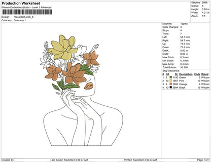 Flower Girl line art