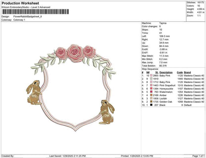 Flower Rabbit Badgeline