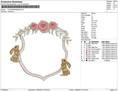 Flower Rabbit Badgeline