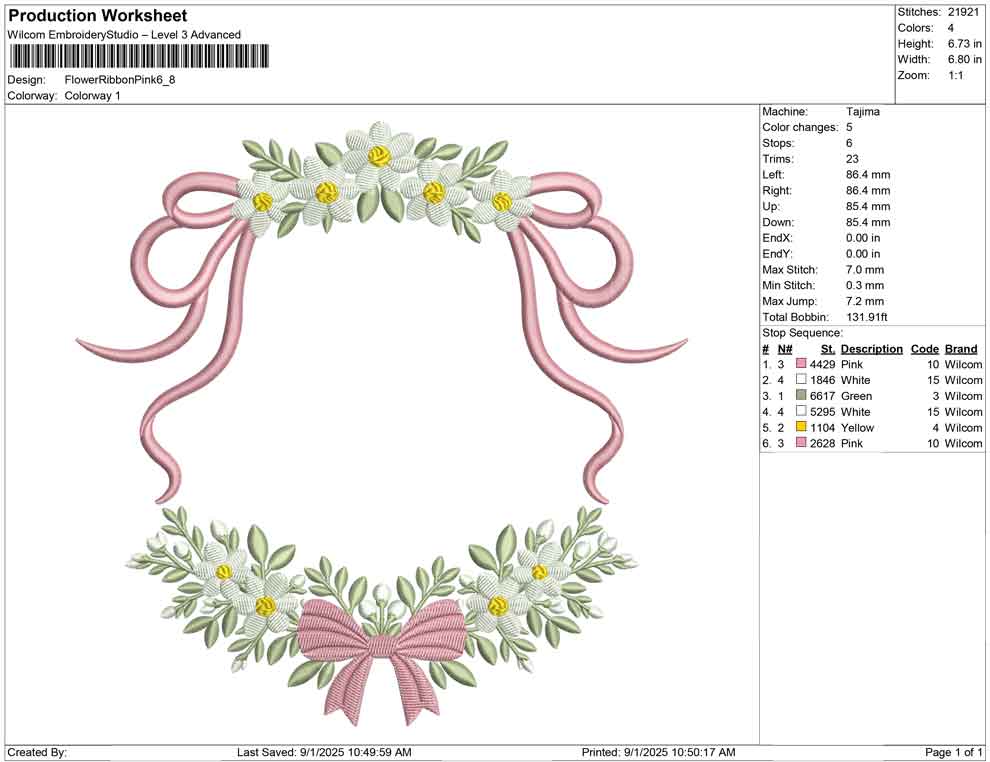 Flower Ribbon Pink