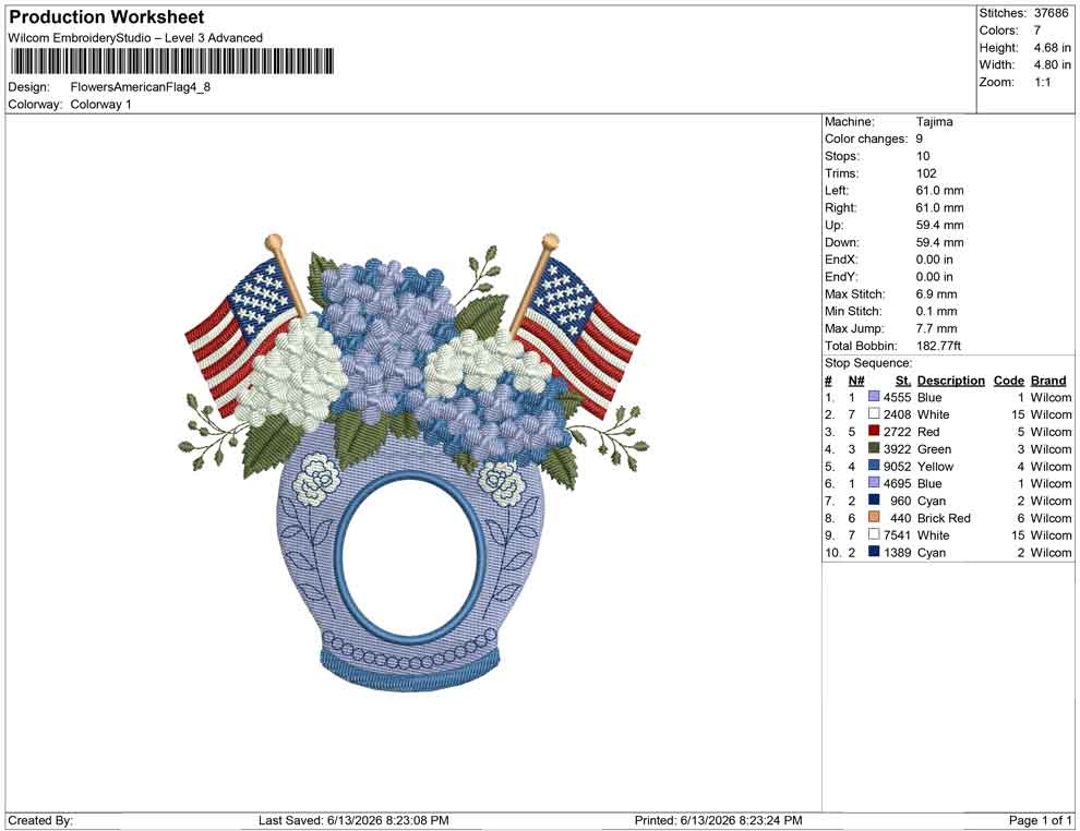 Flowers American Flag