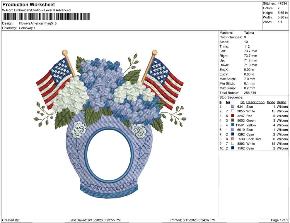 Flowers American Flag