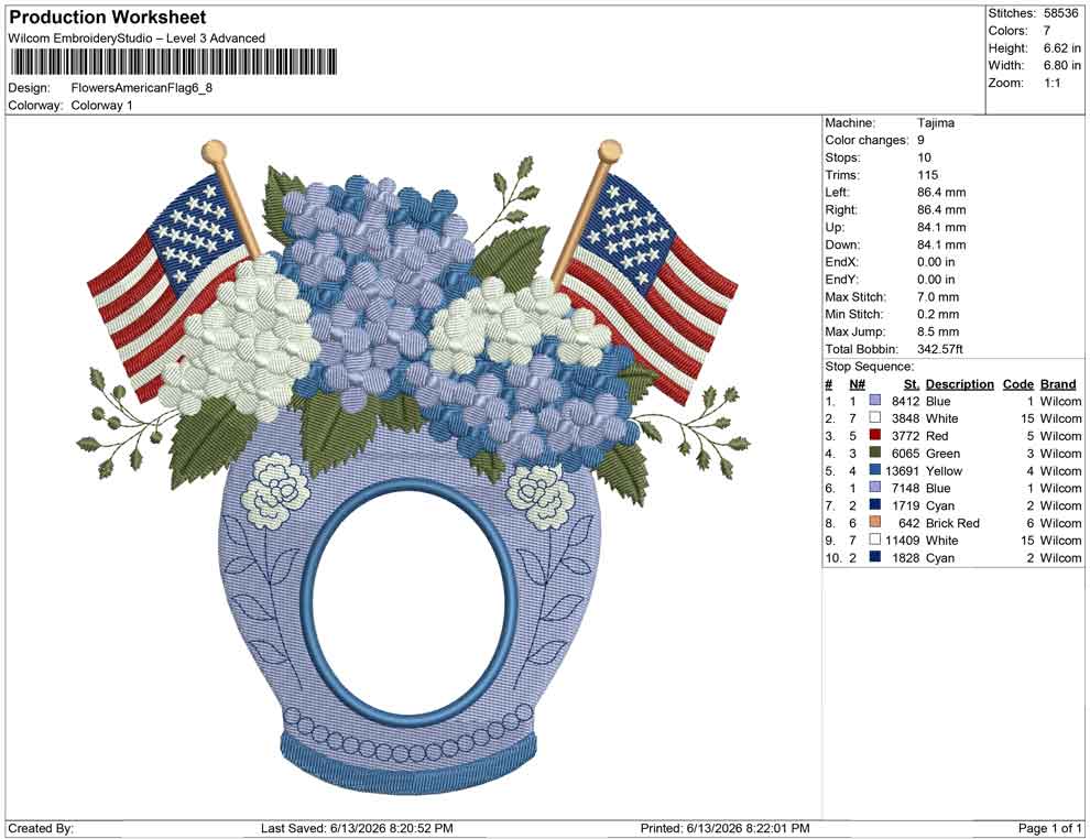 Flowers American Flag