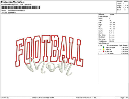 Footbal Appliique Mom