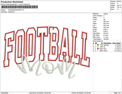 Footbal Appliique Mom