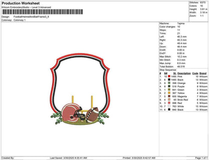 Football Helmet And Ball Frame