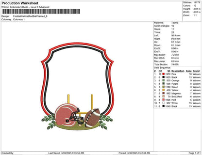 Football Helmet And Ball Frame