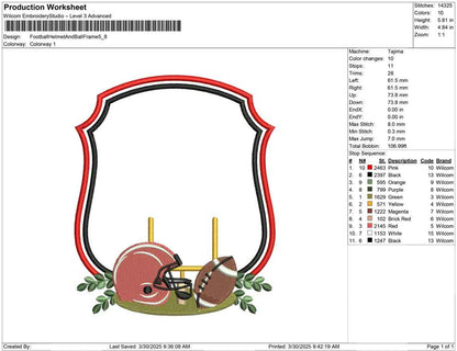Football Helmet And Ball Frame