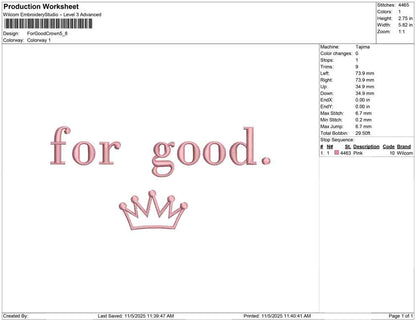 For Good Crown
