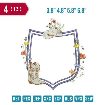 Frame Cow girl Wild flower Hat