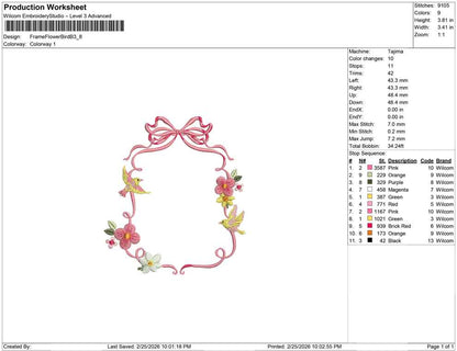 Frame Flower Bird B