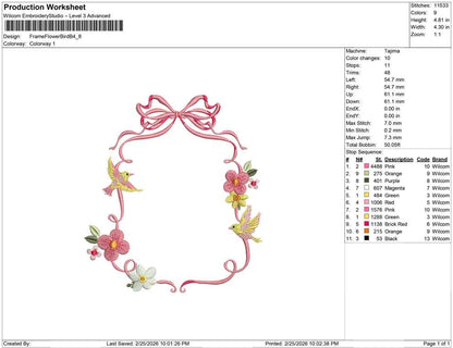 Frame Flower Bird B