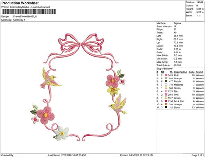 Frame Flower Bird B
