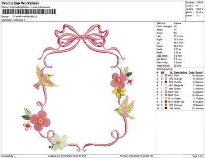 Frame Flower Bird B