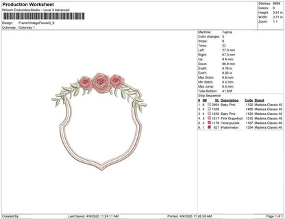 Frame Vintage Flower