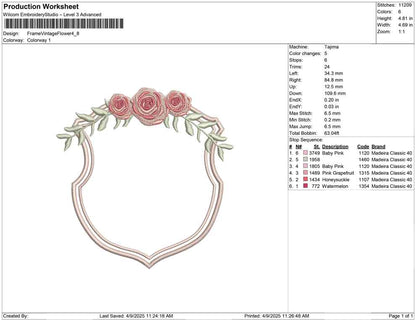 Frame Vintage Flower