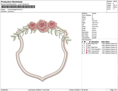 Frame Vintage Flower