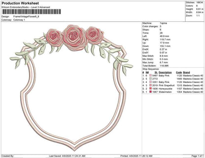 Frame Vintage Flower