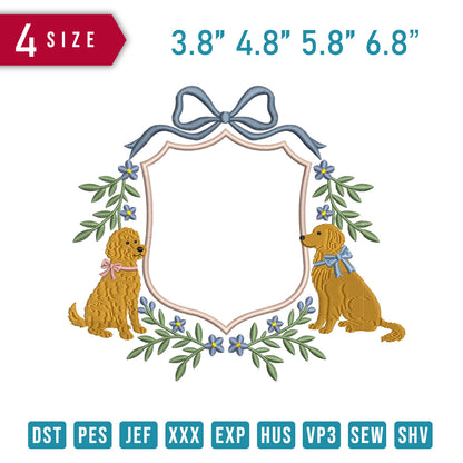 Frame With Golden Dogs