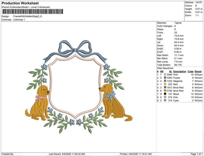 Frame With Golden Dogs