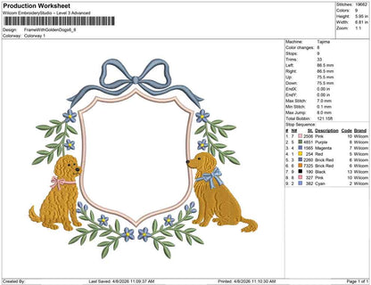 Frame With Golden Dogs