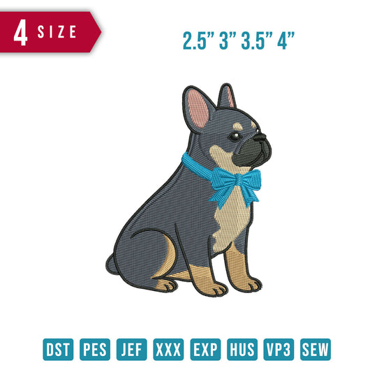 FrenchBull dog Ribbon Blue
