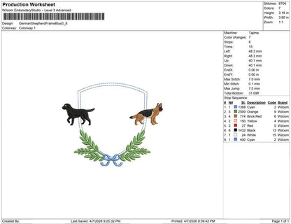 German Shepherd Frame Blue