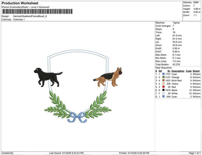 German Shepherd Frame Blue