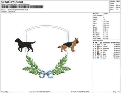 German Shepherd Frame Blue