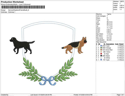 German Shepherd Frame Blue