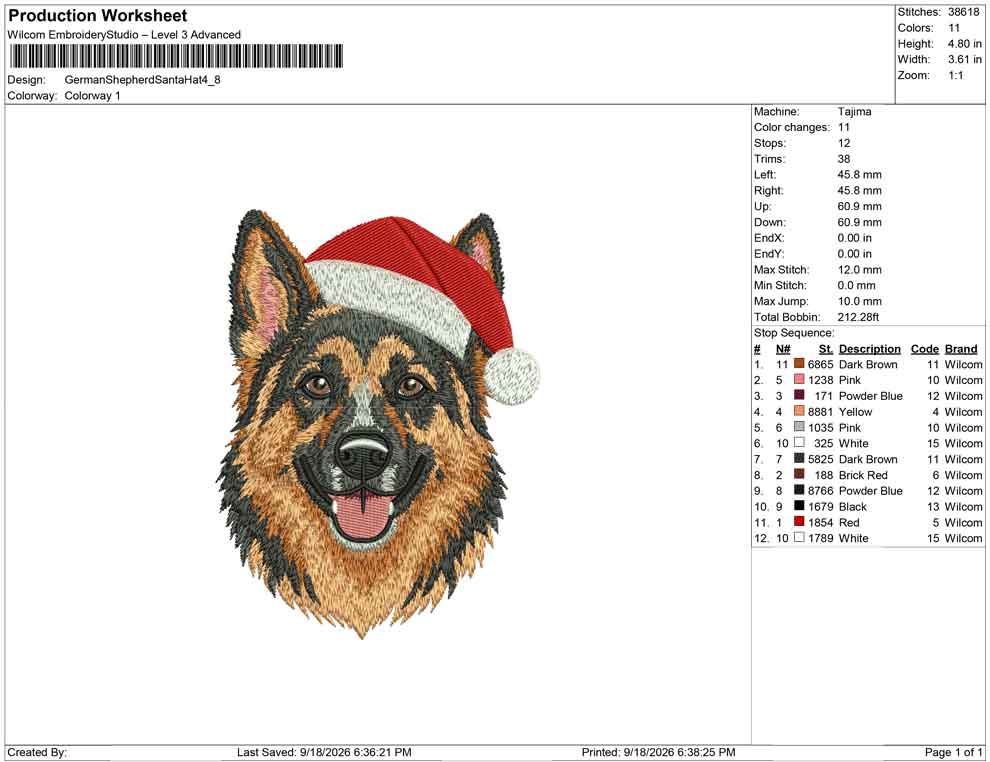 German Shepherd Santa Hat