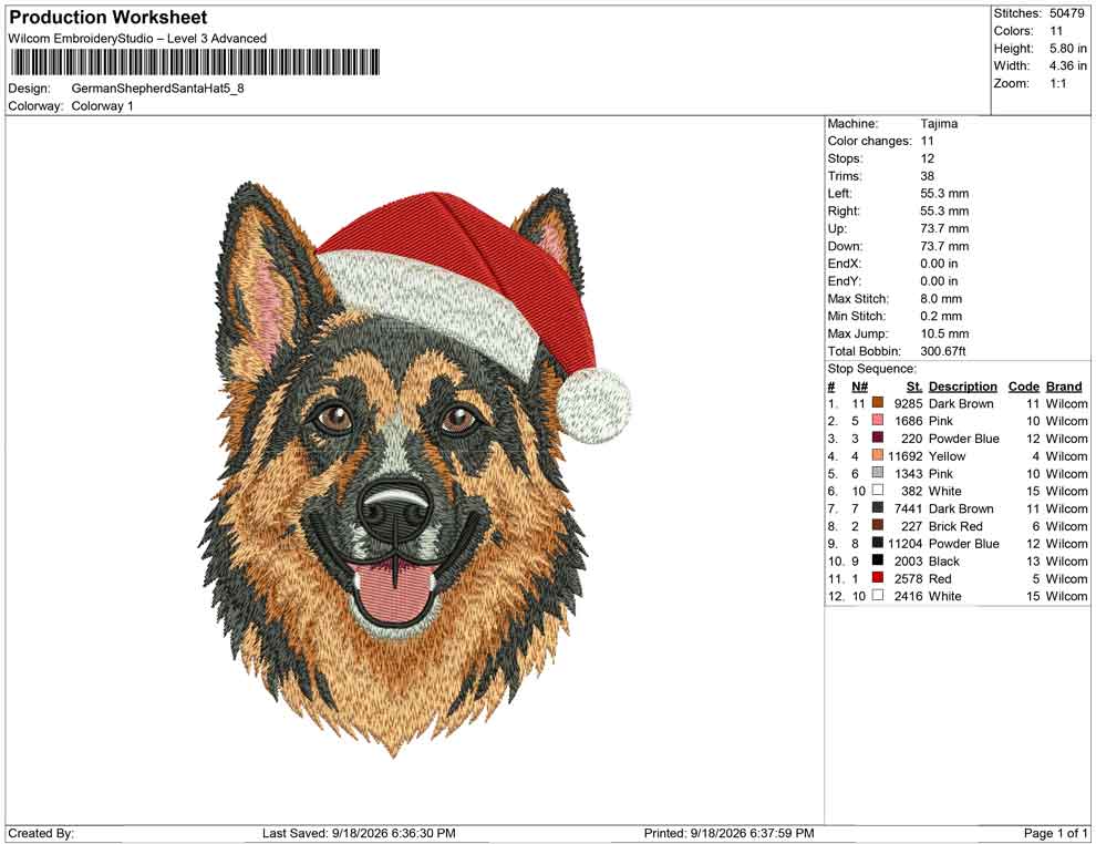 German Shepherd Santa Hat