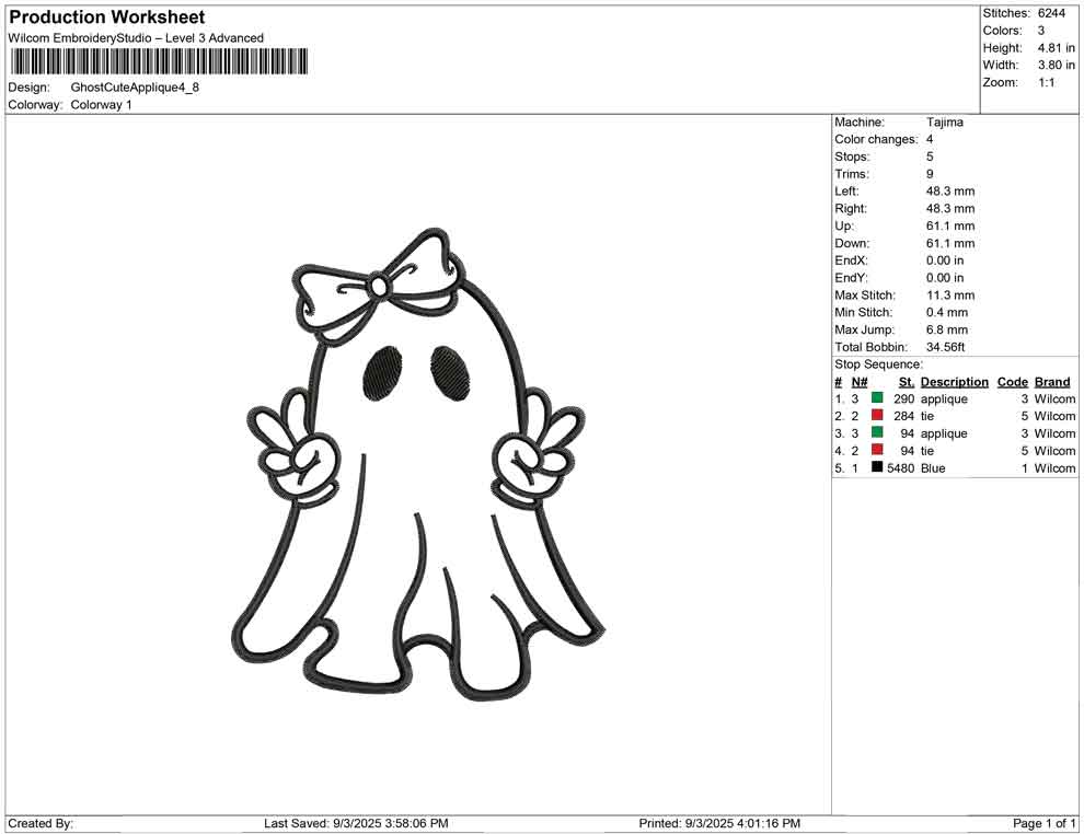 Ghost Cute Applique