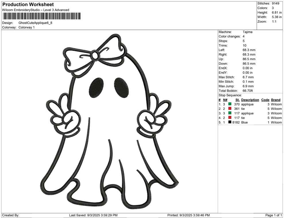 Ghost Cute Applique