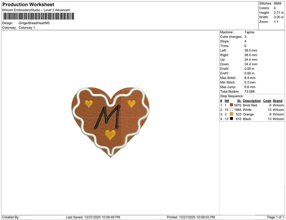 Ginger Bread Heart M