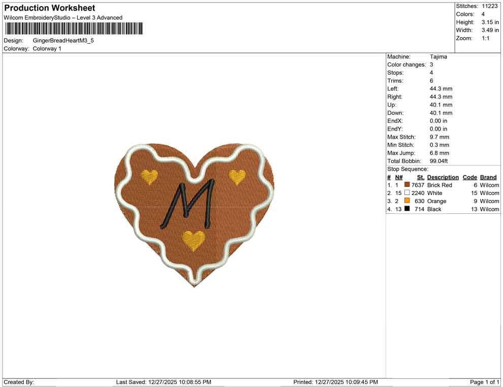 Ginger Bread Heart M
