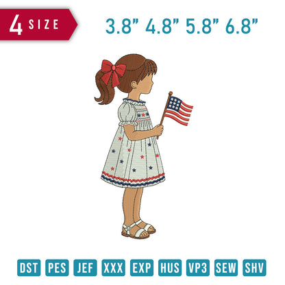 Girl American Flag
