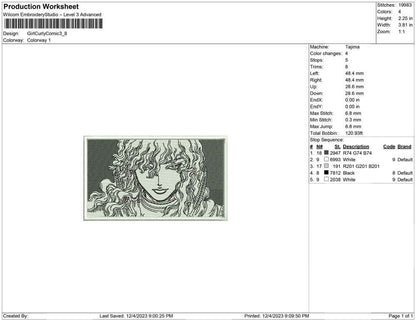 Girl Curly Comic