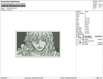 Girl Curly Comic