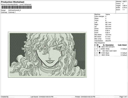 Girl Curly Comic
