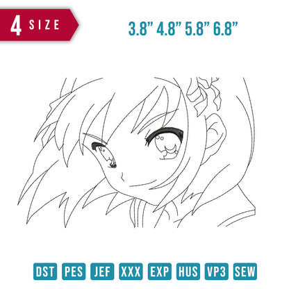 Girl Face Line Art