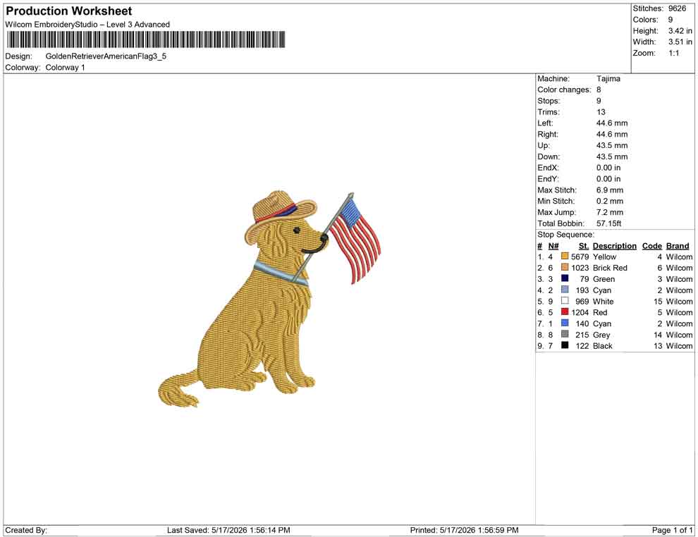 Golden Retriever American Flag
