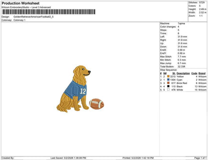 Golden Retriever American Football